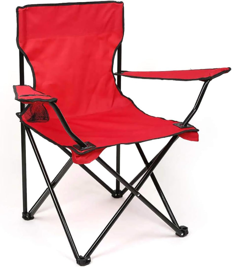 Folding Camping Chair | Portable Beach Chair with Cup Holder | With Carry Bag | For Fishing, Camping, Picnic, BBQ, Beach & Other Outdoor Activities